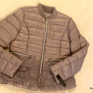 Tahari Women's Emily Ruffled Bomber Jacket,  Large lilac - NWT